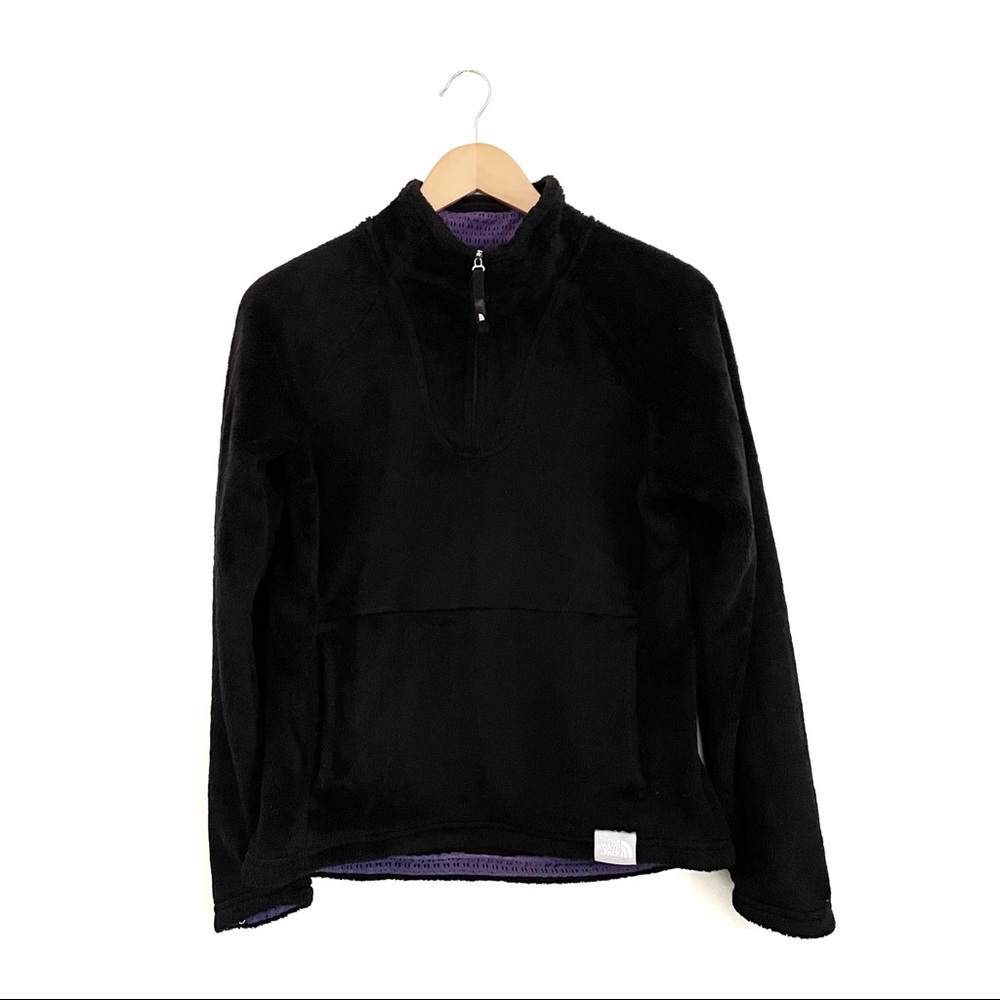 The North Face Osito Fuzzy Black Quarter Zip Fleece Pullover Size Small
